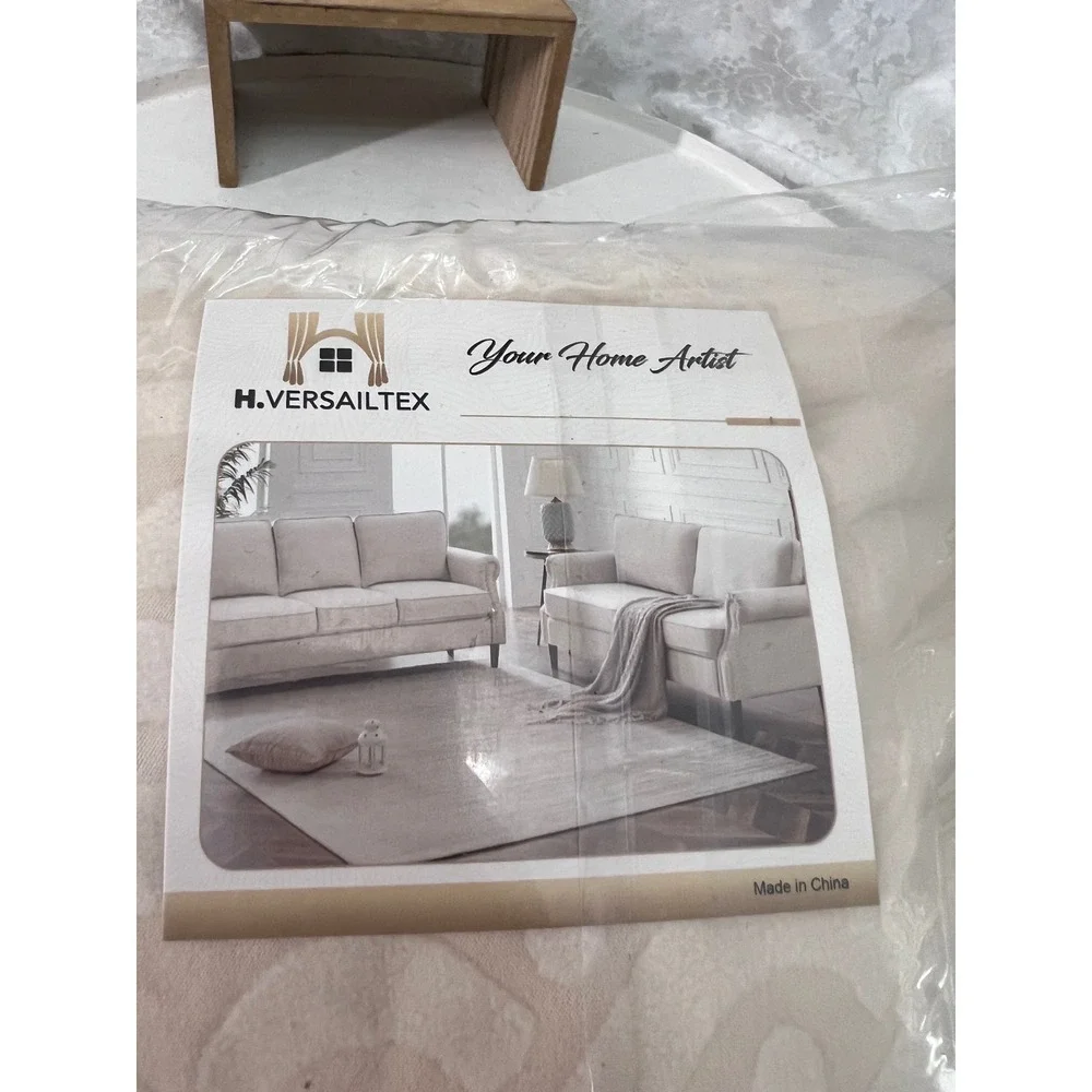 H.VERSAILTEX Loveseat Sofa Cover Ivory Jacquard Floral Slipcover 58-70 Inch